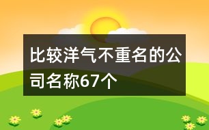 比較洋氣不重名的公司名稱67個