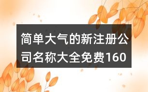 簡(jiǎn)單大氣的新注冊(cè)公司名稱大全免費(fèi)160個(gè)