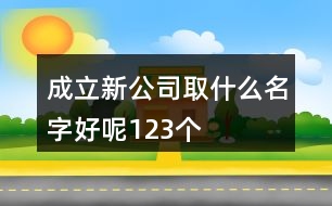 成立新公司取什么名字好呢123個