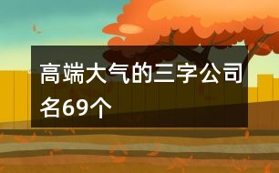 高端大氣的三字公司名69個