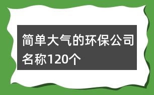 簡單大氣的環(huán)保公司名稱120個(gè)