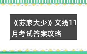 《蘇家大少》文線11月考試答案攻略