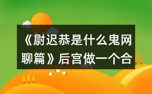 《尉遲恭是什么鬼：網(wǎng)聊篇》后宮做一個合格的船夫攻略