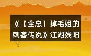 《【全息】掉毛姐的刺客傳說》江湖殘陽線攻略