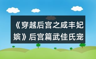 《穿越后宮之咸豐妃嬪》后宮篇武佳氏寵妾攻略