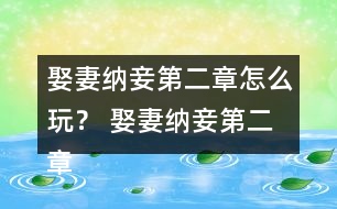 娶妻納妾第二章怎么玩？ 娶妻納妾第二章攻略