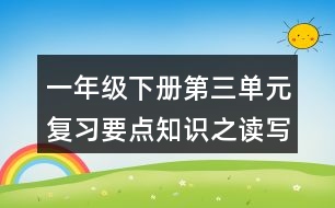 一年級下冊第三單元復(fù)習(xí)要點知識之讀寫提示