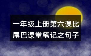 一年級(jí)上冊(cè)第六課比尾巴課堂筆記之句子解析