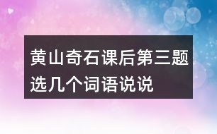 黃山奇石課后第三題選幾個(gè)詞語(yǔ)說(shuō)說(shuō)