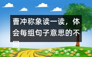 曹沖稱象讀一讀，體會每組句子意思的不同，再用加點的詞語各說一句話。