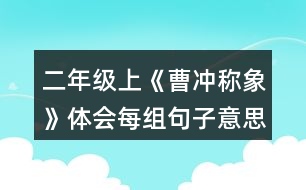 二年級上《曹沖稱象》體會每組句子意思的不同，再用加點詞說句子。