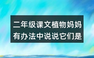 二年級課文植物媽媽有辦法中說說它們是怎么傳播種子的。