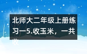 北師大二年級(jí)上冊(cè)練習(xí)一5.收玉米，一共收了多少根玉米。