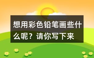 想用彩色鉛筆畫些什么呢？請你寫下來