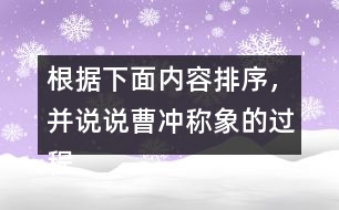 根據(jù)下面內(nèi)容排序，并說說曹沖稱象的過程？