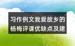 習作例文：我愛故鄉(xiāng)的楊梅評課優(yōu)缺點及建議