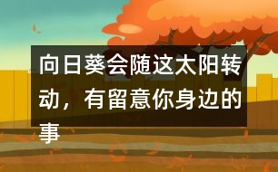 向日葵會(huì)隨這太陽轉(zhuǎn)動(dòng)，有留意你身邊的事物嗎？說一說