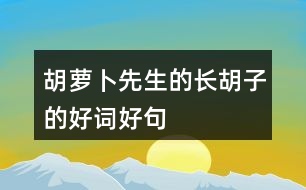 胡蘿卜先生的長(zhǎng)胡子的好詞好句