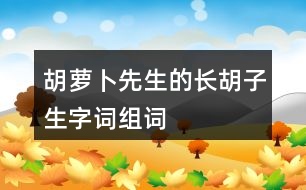 胡蘿卜先生的長胡子生字詞組詞