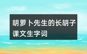 胡蘿卜先生的長胡子課文生字詞