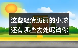 這些輕清脆麗的小球還有哪些去處呢請(qǐng)你發(fā)揮想象寫(xiě)一寫(xiě)