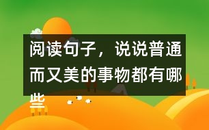 閱讀句子，說(shuō)說(shuō)普通而又美的事物都有哪些,小練筆三年級(jí)