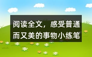 閱讀全文，感受普通而又美的事物小練筆