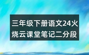 三年級(jí)下冊(cè)語文24火燒云課堂筆記二：分段及大意