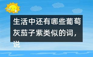 生活中還有哪些葡萄灰茄子紫類似的詞，說一說