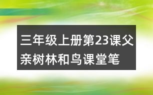 三年級(jí)上冊(cè)第23課父親、樹林和鳥課堂筆記重難點(diǎn)歸納