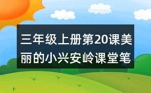 三年級(jí)上冊(cè)第20課美麗的小興安嶺課堂筆記句子解析