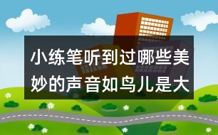 小練筆：聽到過哪些美妙的聲音如鳥兒是大自然的歌手廚房是一個音樂廳