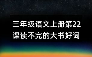 三年級(jí)語(yǔ)文上冊(cè)第22課讀不完的大書好詞好句摘抄