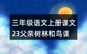 三年級語文上冊課文23父親、樹林和鳥課堂筆記常見多音字