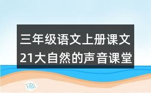 三年級語文上冊課文21大自然的聲音課堂筆記本課知識點(diǎn)