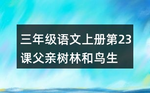 三年級(jí)語文上冊(cè)第23課父親、樹林和鳥生字組詞與近反義詞