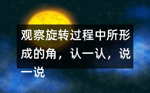 觀察旋轉(zhuǎn)過程中所形成的角，認一認，說一說，你發(fā)現(xiàn)了什么？