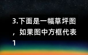 3.下面是一幅草坪圖，如果圖中方框代表1平方米，試估計草坪的面積。