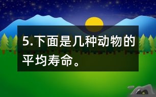 5.下面是幾種動(dòng)物的平均壽命。