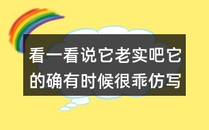 看一看說它老實吧它的確有時候很乖仿寫貓句子,你會怎么寫？