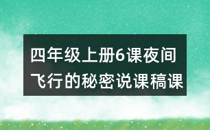 四年級上冊6課夜間飛行的秘密說課稿課案教學設計