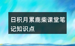 日積月累鹿柴課堂筆記知識點