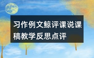 習(xí)作例文：鯨評課說課稿教學(xué)反思點(diǎn)評