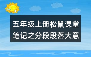 五年級(jí)上冊(cè)松鼠課堂筆記之分段段落大意