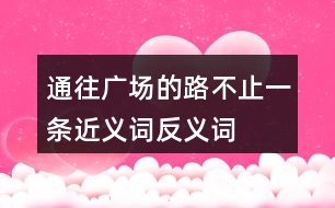 通往廣場(chǎng)的路不止一條近義詞反義詞