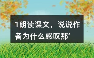 1、朗讀課文，說說作者為什么感嘆“那‘鳥的天堂’的確是鳥的天堂”。