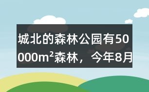 城北的森林公園有50000m2森林，今年8月份這片森林一共吸收了多少二氧化碳?