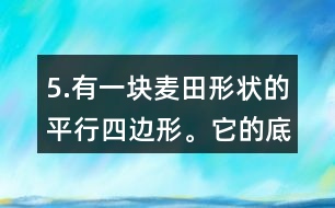 5.有一塊麥田形狀的平行四邊形。它的底是250m，高是84m，共收小麥14.7噸。