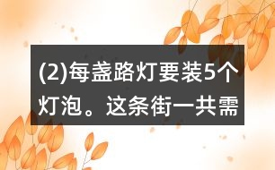 (2)每盞路燈要裝5個燈泡。這條街一共需要140個燈泡。這條街一共有多少盞路燈？