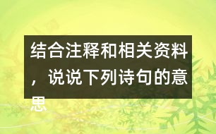 結(jié)合注釋和相關(guān)資料，說說下列詩句的意思，王師北定中原日，家祭無忘告乃翁。